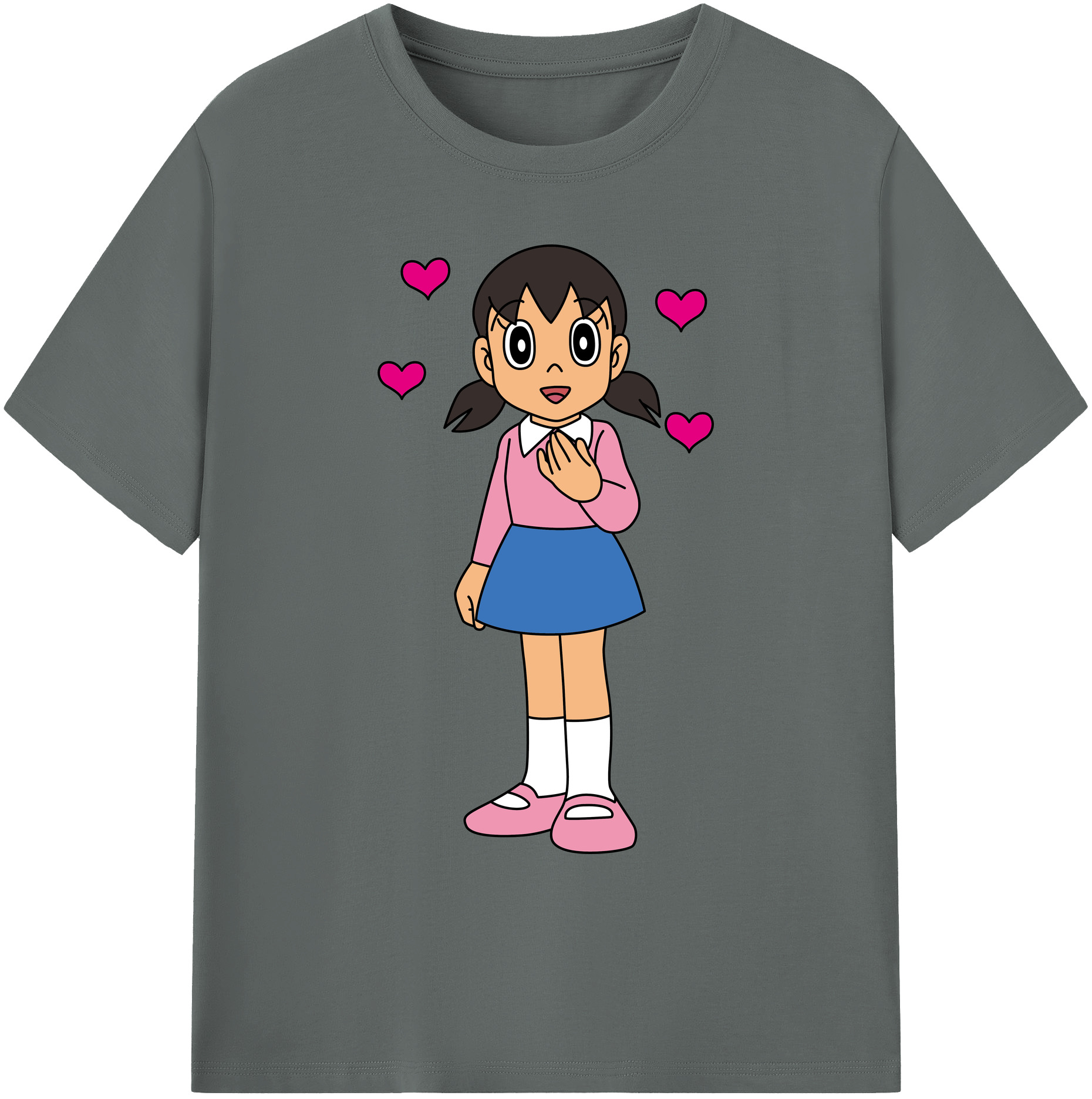 （画像用） ドラえもん みなもと しずか Doraemon Shizuka Minamoto 綿100％ メンズ半袖Tシャツ｜肌触りやわらか＆通気性